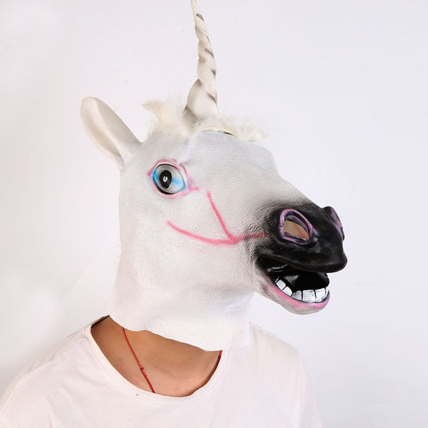 Silicone White Party Funny Unicorn Mask Masquerade Masks Birthday Gift Halloween Mask