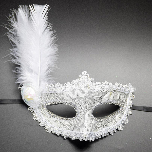 1pc Women Sexy Venetian Lace Feather Flower Eye Masks Christmas Halloween Masquerade Mask Girls Half Face Party Dance Headwear