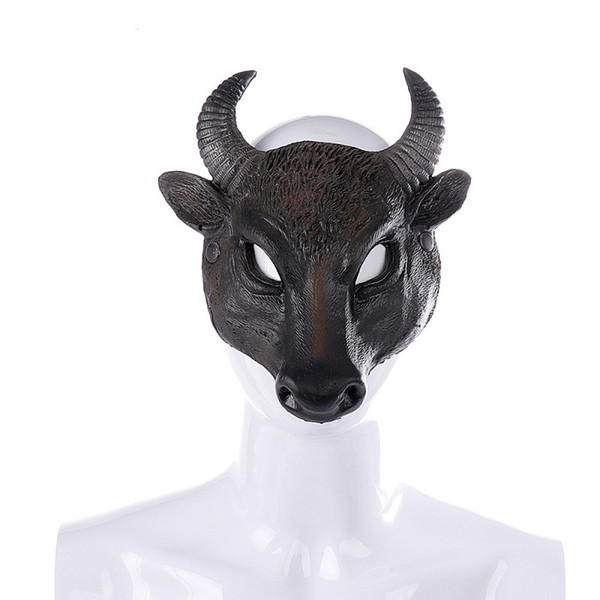 Party Cosplay Costume Accessories Cattle Head All Face Mask For Adult Unisex