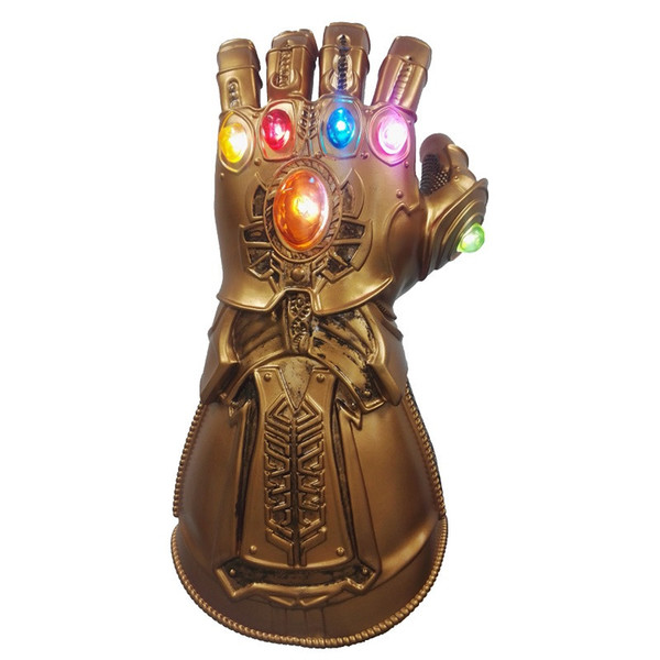 LED Light Thanos Infinity Gauntlet 4 Endgame Cosplay Mask Gloves PVC Action Figure Model Toys Gift Halloween Props