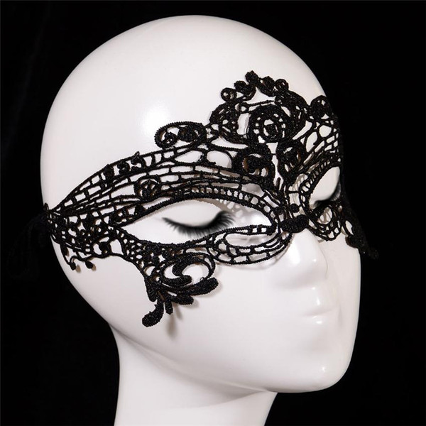 Hot sales Black woman male Sexy Lace Eye Mask Party Masks For Masquerade Halloween Venetian Costumes Carnival Mask For Anonymous Mardi