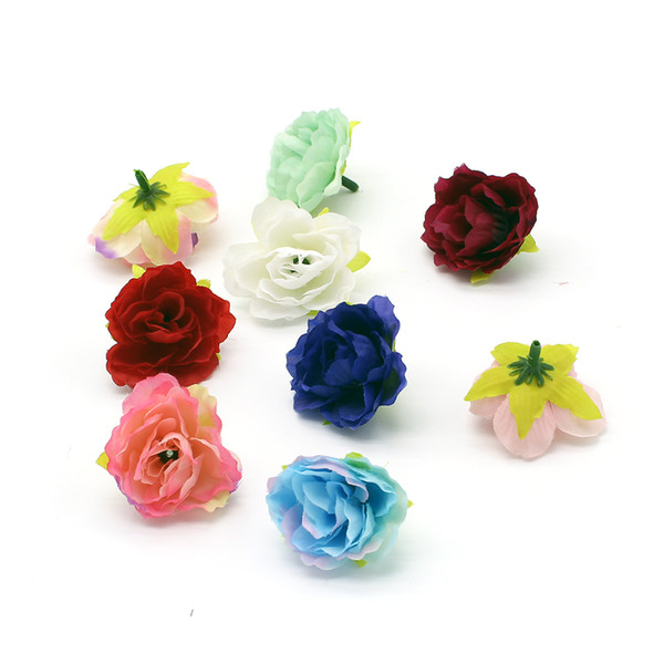 Artificial flower mini peony heads wedding home decoration diy wreath ornament clothes flower silk flower heads