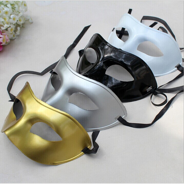 Men's Masquerade Mask Fancy Dress Venetian Masks Masquerade Masks Plastic Half Face Mask Optional Multi-color (Black, White, Gold, Silver)