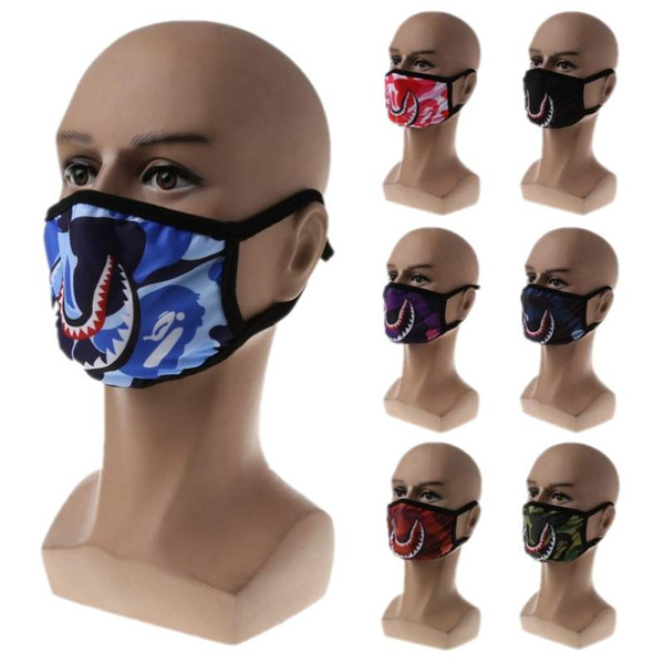 Shark mouth breathing Masks print Anti-Fog Flu Face Masks cartoon cotton men and women personality mask