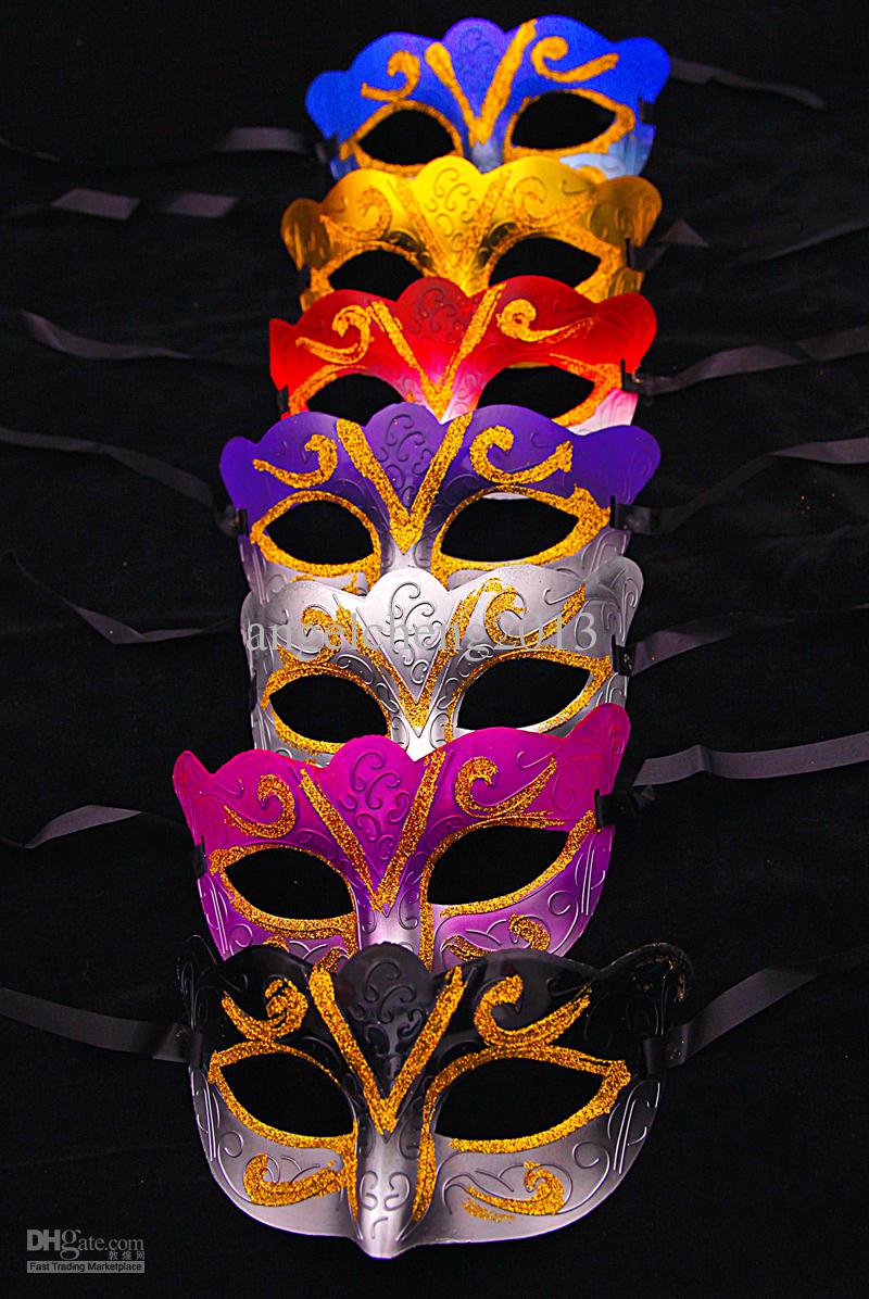 Promotion Selling Party Mask With Gold Glitter Mask Venetian Unisex Sparkle Masquerade Venetian Mask Mardi Gras Masks Masquerade Halloween