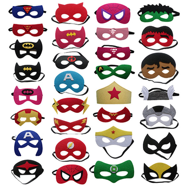 Superhero masks kids super hero party supplies justice league birthday favors cosplay toy for children or boys party mask 28pcs