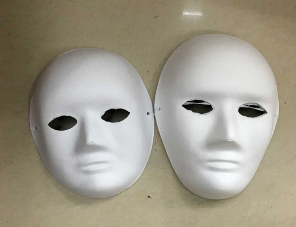 2016 new diy Hand-painted Pulp Plaster Covered Paper Mache Blank Mask Female Male Mask with Bungee cord 30pcs/Lot