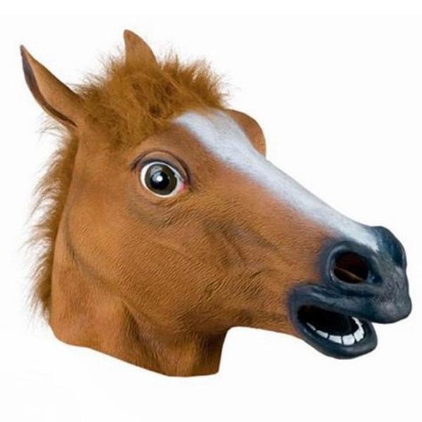 2016 Creepy Horse Mask Head Halloween Costume Theater Prop Novelty Latex Rubber 2 colors hot selling