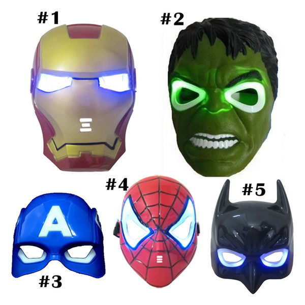 Christmas LED Glowing superhero mask for kid & adult Avengers Marvel spiderman ironman captain america hulk party mask