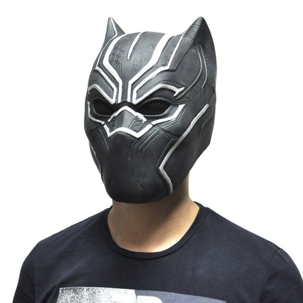 Wholesale-Black Panther Masks Movie Fantastic Four Cosplay Men's Latex Party Mask for Halloween