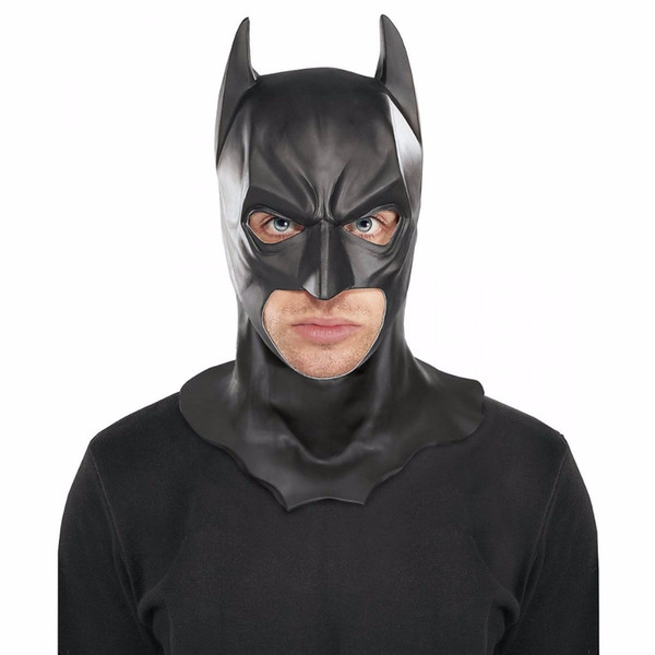 Realistic Halloween Full Face Latex Batman Mask Costume Superhero The Dark Knight Rises Movie Party Masks Carnival Cosplay Props