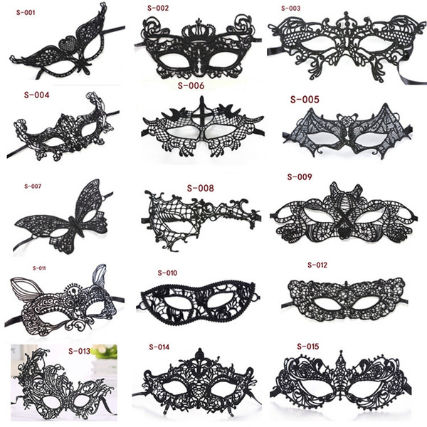 Halloween Sexy Masquerade Masks Black/White Lace Masks Venetian Half Face Mask for Christmas Cosplay Party Night Club/Ball Eye Masks