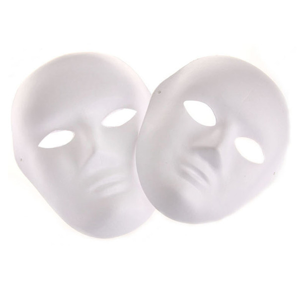 Wholesale- Blank White Masquerade Mask Women Men Dance Cosplay Costume Party DIY Mask High Quality