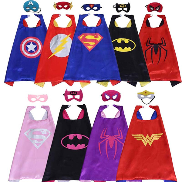 1set 9pc Mask +9pc Cape Super Man The Flash Cloak Children's Day Gift Kid Birthday Party Supplies