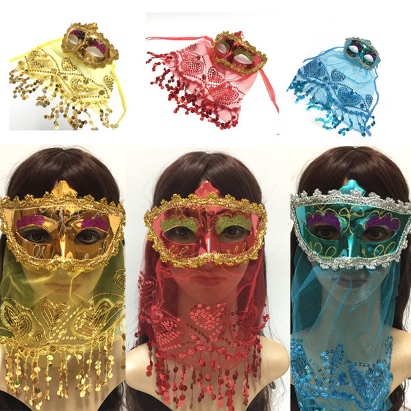 Women's lace sexy mask lace venetian masquerade masks belly dance masks party lace eyemask Upper Half Face