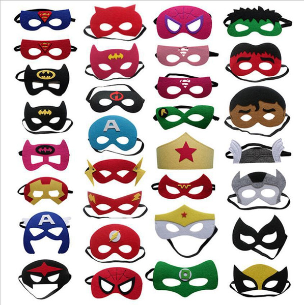 Superhero Masks for Party Favors -Character Made of Felt for Adults & Kids