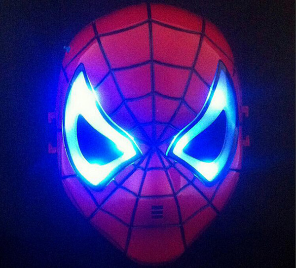 LED Masks Children Animation Cartoon Spiderman Light Mask Masquerade Full Face Masks Halloween Costumes Party Gift