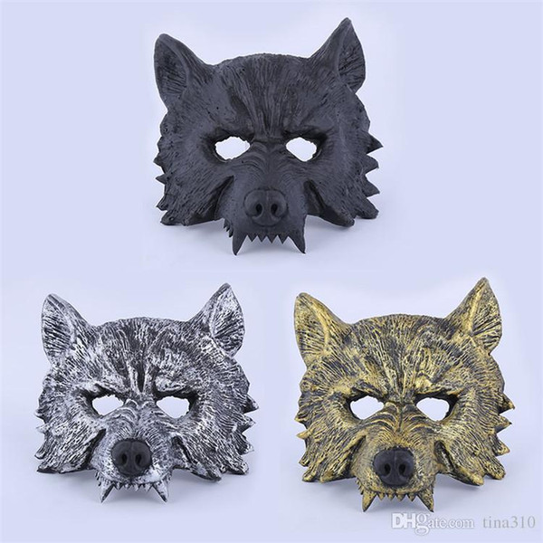 Wholesale Creepy Rubber Mask Masquerade Halloween Chrismas Easter Party Cosplay Costume Theater Prop Grey Werewolf Wolf Face Mask IB383