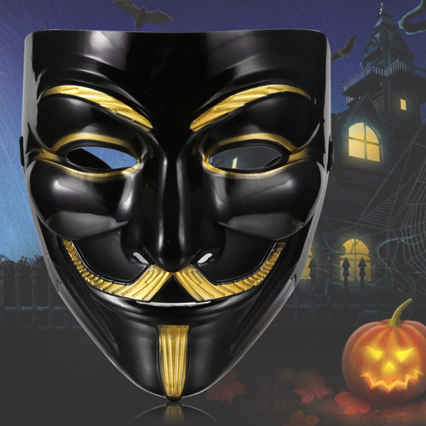 Wholesale-V For Vendetta Mask For Guy Fawkes Anonymous Halloween Fancy Dress Costume Cosplay Venetian Carnival Mask Anonymous Mask