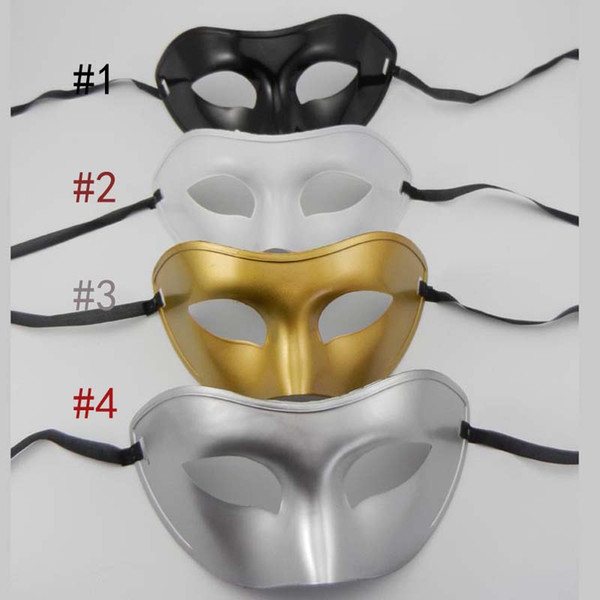 Men's Masquerade Mask Fancy Dress Venetian Masks Masquerade Masks Plastic Half Face Mask Optional Multi-color (Black, White, Gold, Silver)