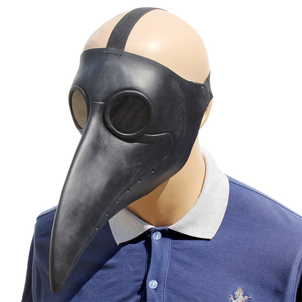 Funny Steampunk Plague Doctor Mask White/Black Latex Bird Beak Masks Long Nose Halloween Cosplay Party Event Ball Costume Props