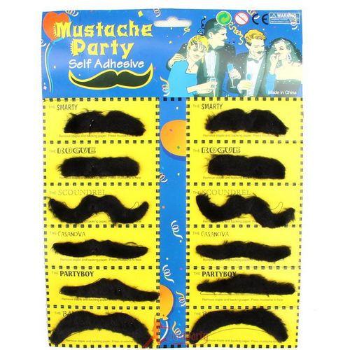 Free shipping by dhl 12pcs/set Costume Party Halloween Fake Mustache Moustache Funny Fake Beard Whisker lin2542