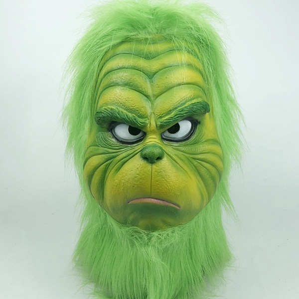 Green Monster Grinch Drift Mask Party Supplies for Christmas Costumes Accessory Cosplay headgear Face Mask funny props for performance WN666