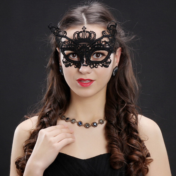 Halloween Black Sexy Masquerade Masks Lace Masks Venetian Half Face Cutout Eye Mask for Christmas Fancy Cosplay Masquerade Party Night Club