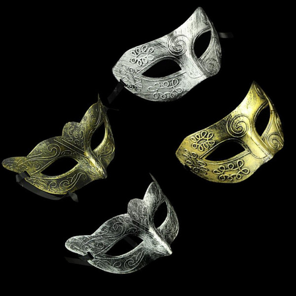 Retro Greco-Roman Mens Mask for Mardi Gras Masquerade and Gladiator masquerade Vintage Golden/Silver Mask silver Carnival Halloween Masks