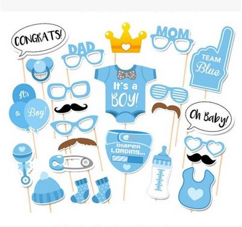 Baby Shower Decoration 25 Pieces Its A Boy Girl Photo Booth Props Birthday Blue Pink Baptism Party PhotoBooth Supplies