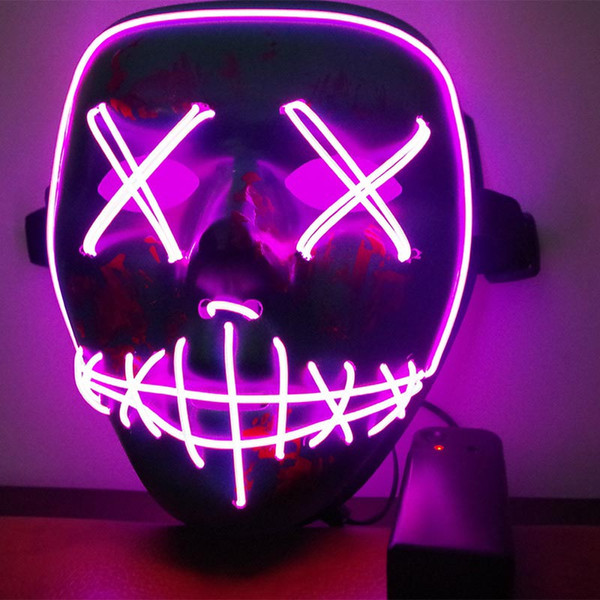 1 Pcs Halloween Horror Mask LED Light Up Glow In Dark Funny Masks Home Bar Party Halloween Festival Cosplay Costume Supplies