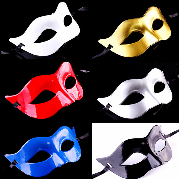 Halloween Venetian Color Men Mask Half Face PVC Classic Cosplay Party Decorative Mask Masquerade Dancing Costume Accessories 20pcs/lot SD324