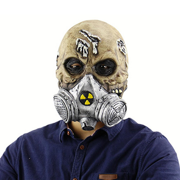 Halloween Mask Horror Biochemical Gas Mask Skull Design Breathing Mask Latex Masks For Halloween Costume Party 2018 Newest