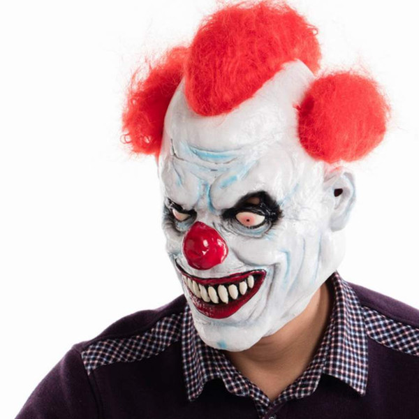 Ashanglife Joker Clown Costume Mask Creepy Evil Scary Halloween Clown Mask Adult Ghost Festive Party Mask Supplies Decoration