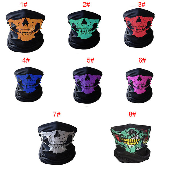 New Skull Face Mask Outdoor Sports Ski Bike Motorcycle Scarves Bandana Neck Snood Halloween Party Cosplay Full Face Masks HH-M05