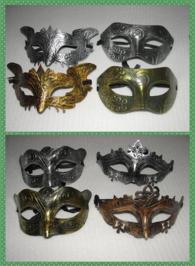 Mix 4 style Retro Greco-Roman fox Butterfly dance fairy Mens woman Mask Golden/Silver Mardi Gras Masquerade Party MASKS 50pcs/lot