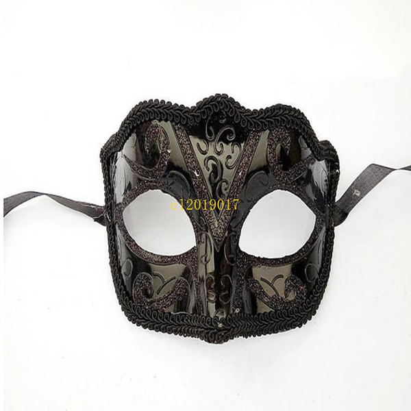 300pcs Black Venice Masks Masquerade Party Mask Christmas Gift Mardi Gras Man Costume Sexy lace Fringed Gilter Woman Dance Mask