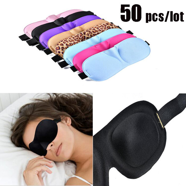 50 Pcs 3D Sleep Mask Eye Mask Eyeshade Cover Shade Eye Patch Women Men Soft Portable Blindfold Travel Eyepatch For Party Masks