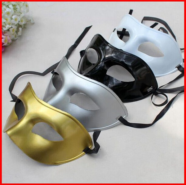 Hot Sale Silver Gold White Black Man Half Face Archaistic Antique Classic Men Mask Mardi Gras Masquerade Venetian Costume Party Masks 50pcs