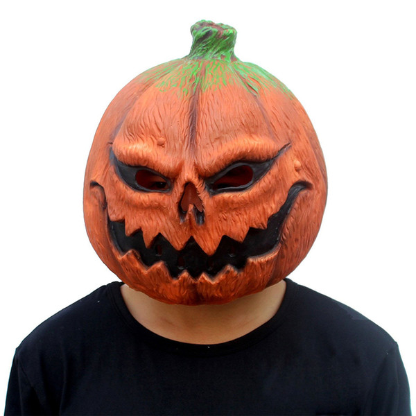 Deluxe Novelty Halloween Head Mask Pumpkin Shape Skull Horror Masks Festive Party Supplies Costume Party Props Latex Cosplay Mask Full Face