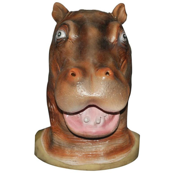 Hippo Mask For Cosplay Costume Party Animal Headgear Latex Masks Halloween Funny Trick Performances A20