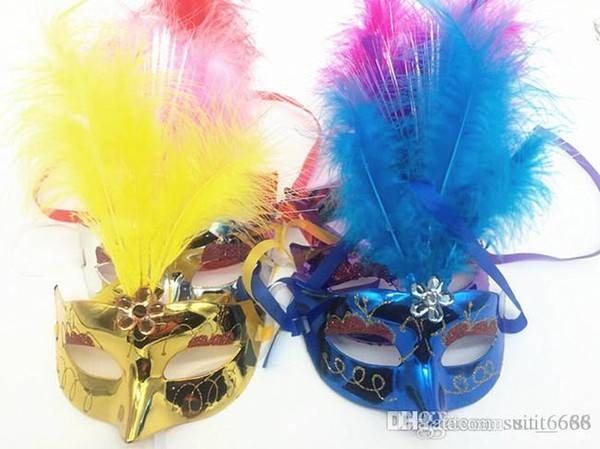 free shipping factory selling Hot luminous feather maThe new luminous butterfly mask hair mask crown princess mask dance mask Halloween Mask