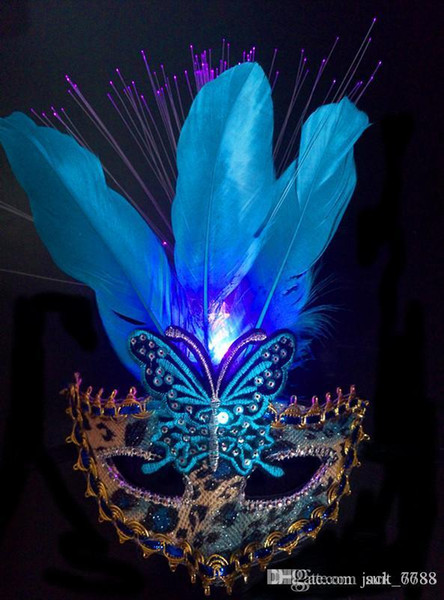 free shipping factory selling Hot lumiThe new luminous butterfly face mask wholesale hair princess crown Christmas mask Halloween mask dance