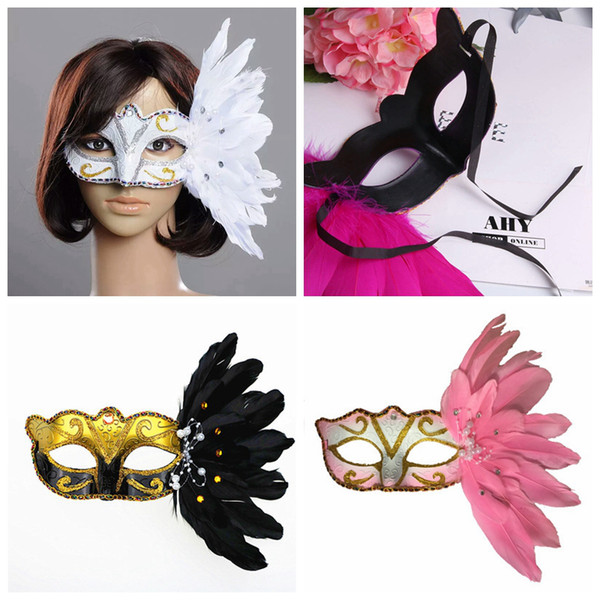 Party Mask Women Sexy Feather Mask Charming Make Up Party Masks Masquerade Luxury Half Face Mask Cosplay Costume Halloween Ball Masks YFA24