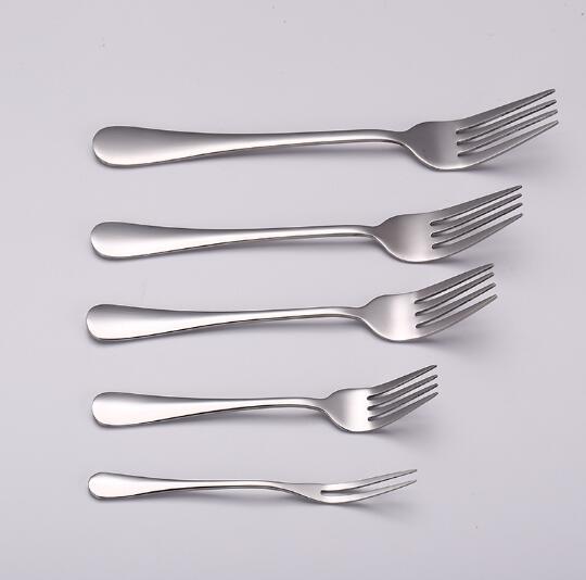 Stainless steel fruit fork two teeth small fork for lunch tableware west fruit for watermelon tomato beefsteak