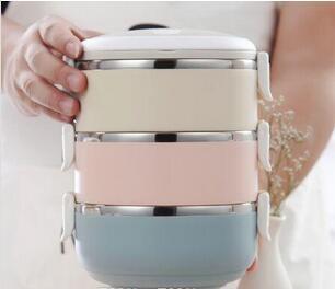 1Pc Wholesale Portable Stainless Steel Japanese Bento Box Gradient Color Thermal For Food With Containers Lunch Boxs For Kids Picnic