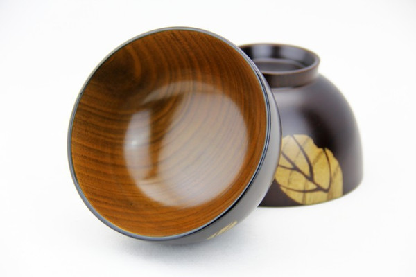 Wholesale-Japanese Style Tableware Wooden Chinese Trandition leaves Wooden Bowl Hot Protection Wood Bassie 3.5inch