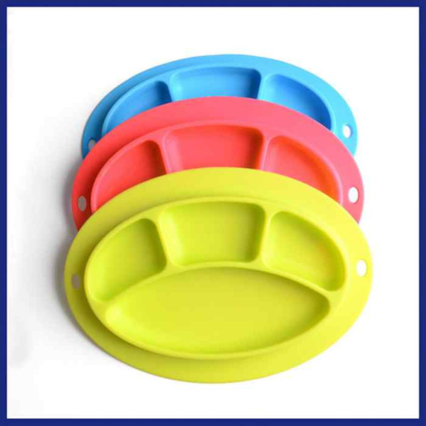 Baby Silicone Partition Dining Plate Candy Colors Creative 2in1 Children's Integrated Cartoon Plate Pad Avirulent Environmental Protection