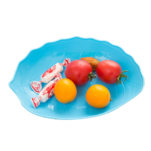 Creative Leaf Shaped Candy Dish Fruit Plate Plastic Tray home kitchen Dried Fruit Snack Tray 17.7*12.7cm