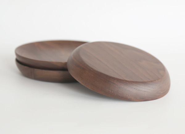 15cm / 5.9inch Natural Black Walnut Wood Wooden Fruit Dessert Dishes - Handmade Mini Dessert Plates - Safe and Eco-friendly